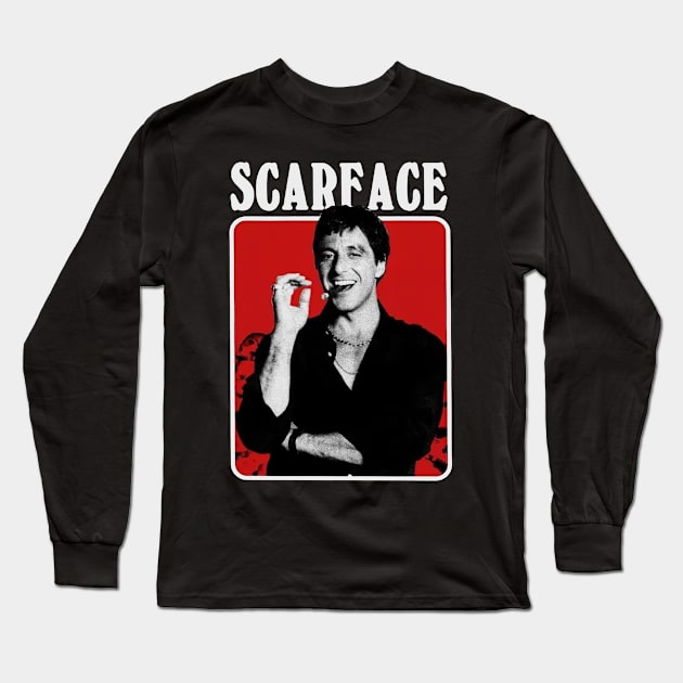 Vintage Scarface 1983 Crime Long Sleeve T-Shirt by SBC PODCAST